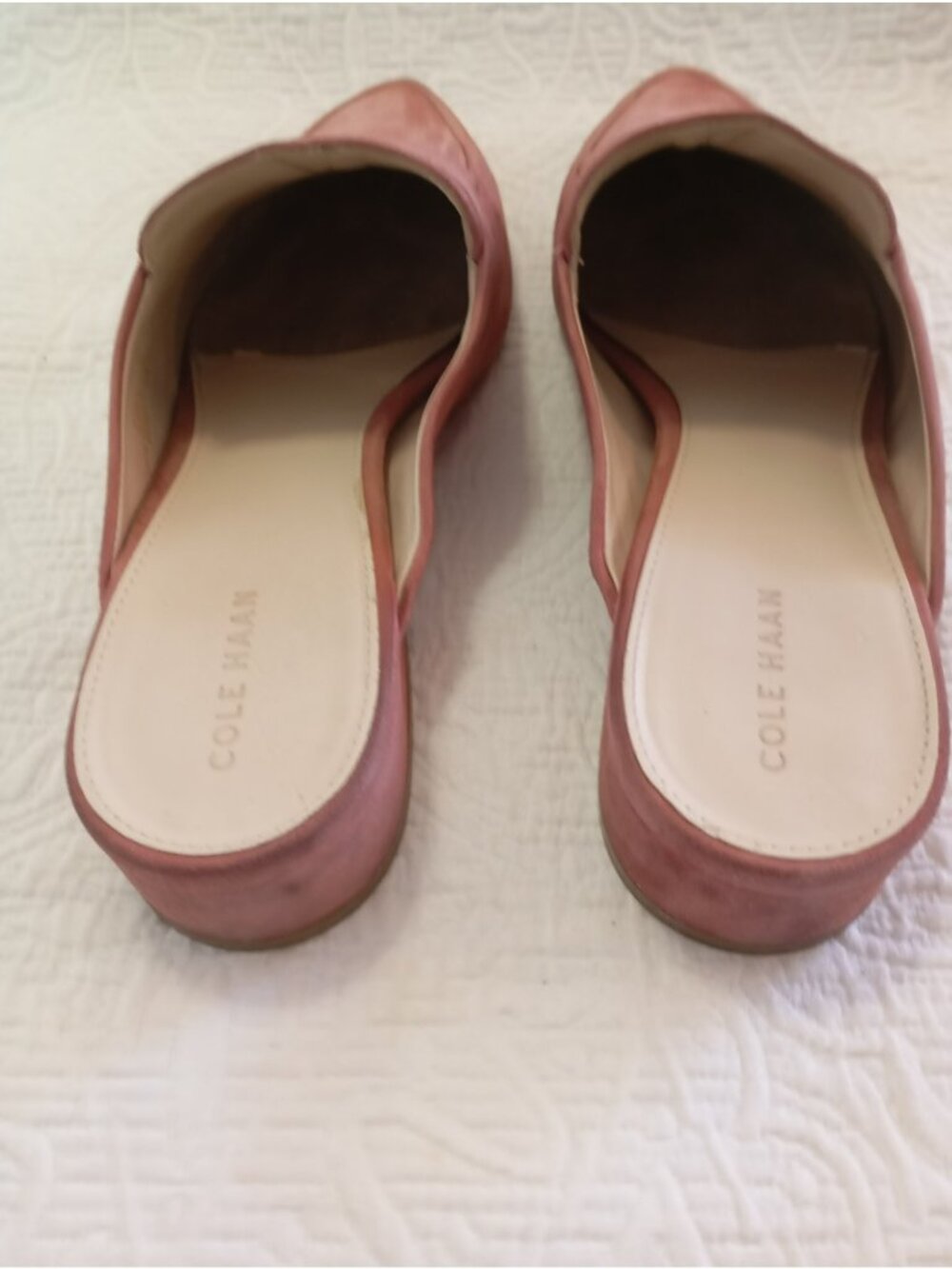 Cole Haan Womens Pointed Toe Pink Suede Mule Flats 9B - Picture 7 of 12